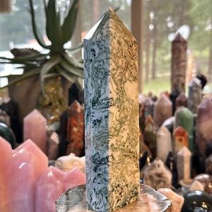 Moss Agate Crystal Tower!